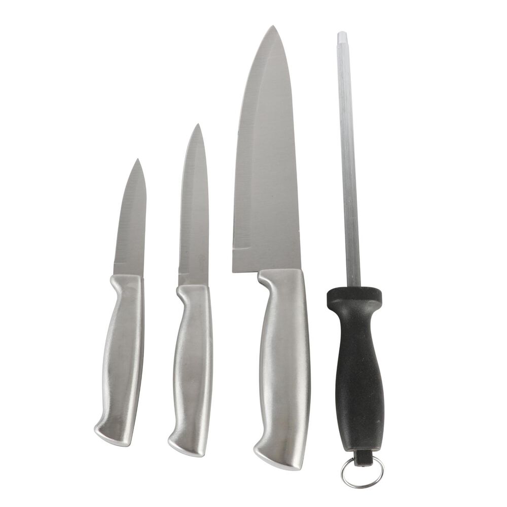Set Cuchillos Acero Inoxidable Y Afilador Badlwyn 4pcs image number 0.0
