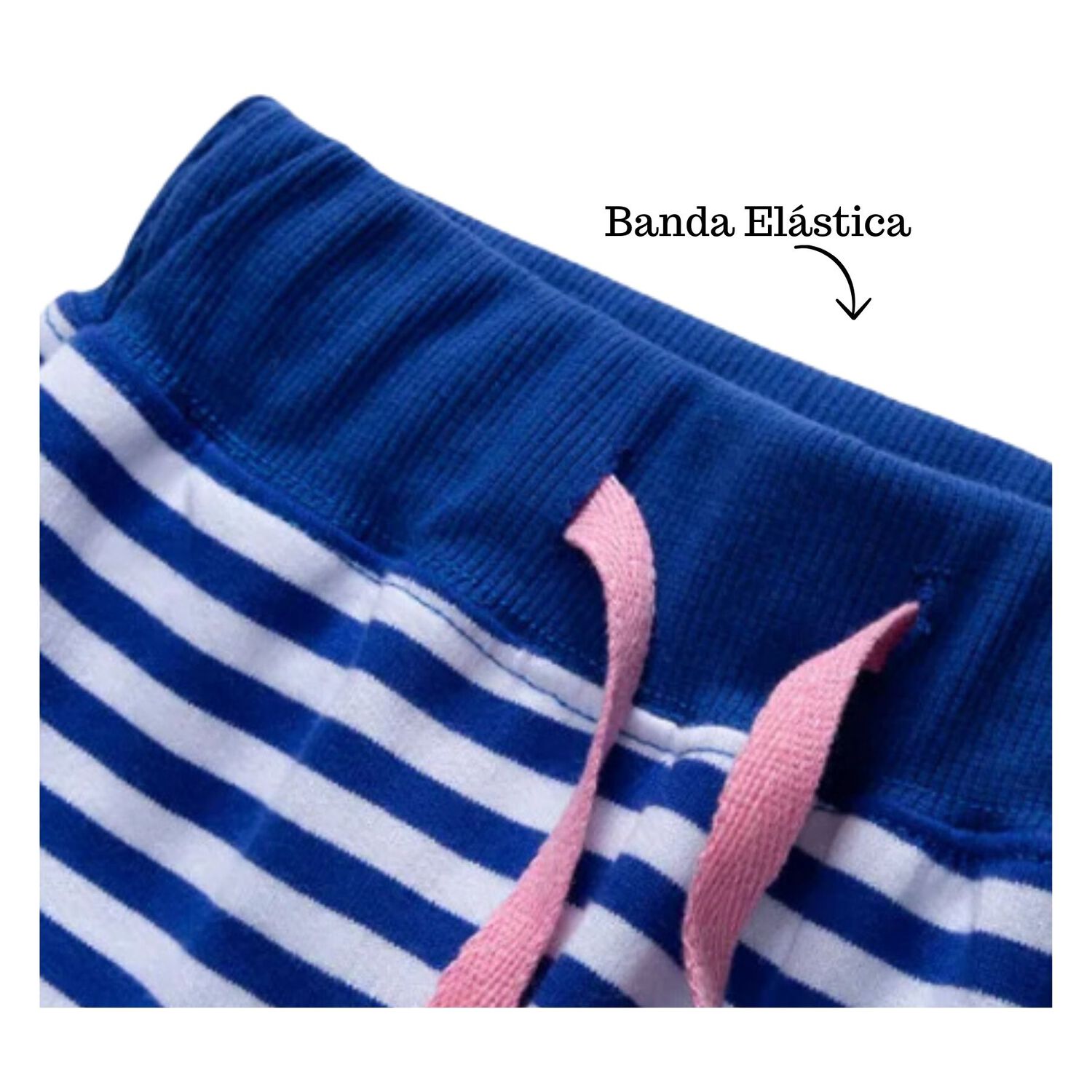 Pantal&oacute;n Buzo Ni&ntilde;a 100% Algod&oacute;n Azul Rayas Manzana image number 3.0