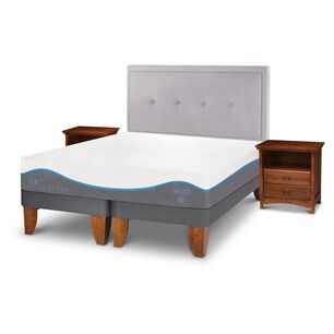 Cama Europea Cic Alaska / 2 Plazas / Base Dividida + Set De Maderas