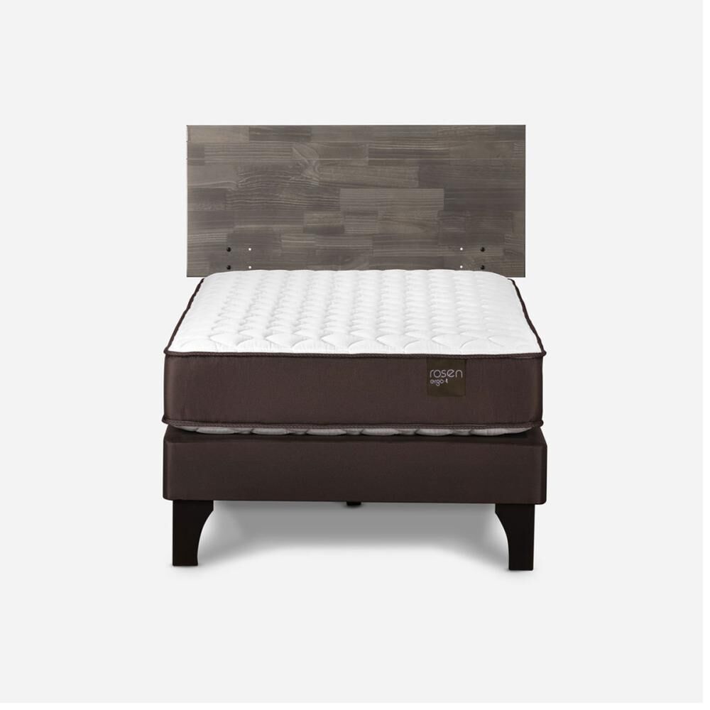 Cama Europea Rosen Ergo T / 1 Plaza / Base Normal + Respaldo Tabor Grafito image number 0.0