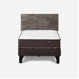 Cama Europea Rosen Ergo T / 1 Plaza / Base Normal + Respaldo Tabor Grafito