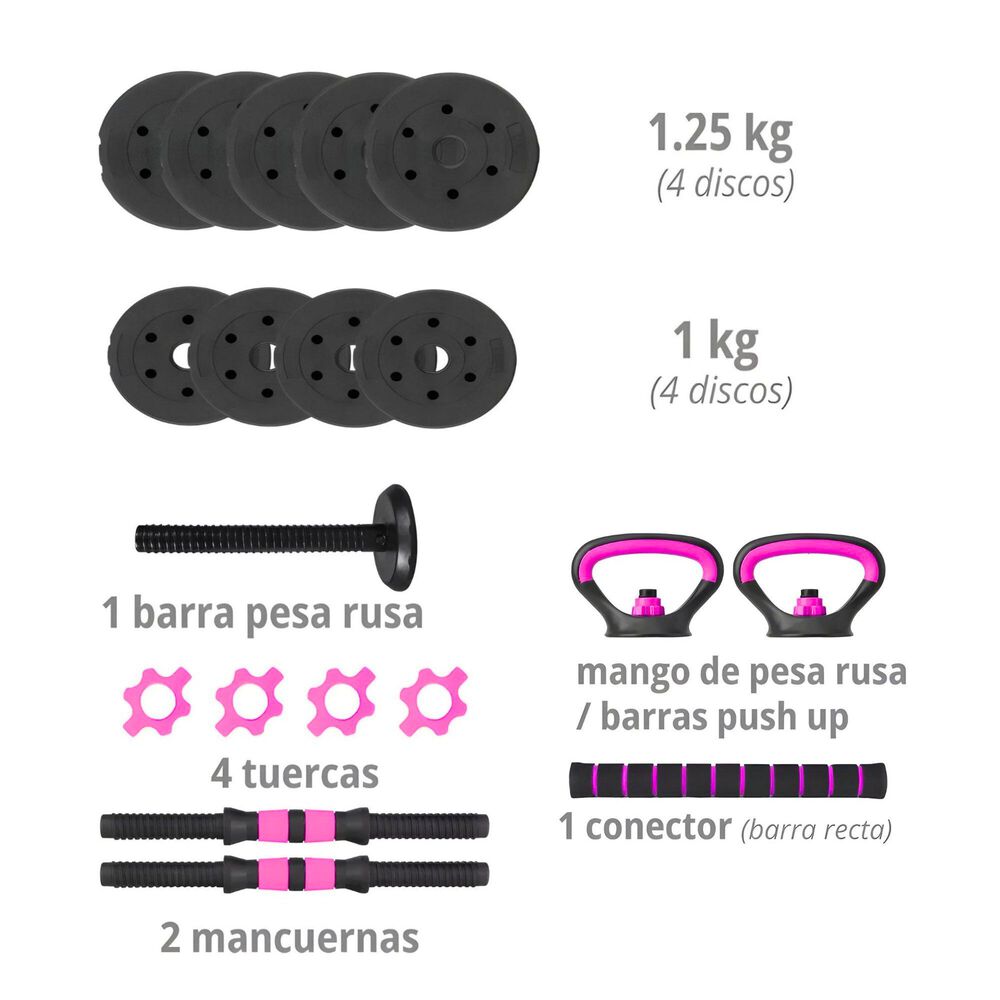 Set Mancuernas Convertible A Barra Ajustables 10 Kg image number 3.0