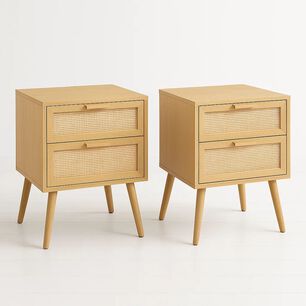 Pack De 2 Velador Eames Mesh Doble 40x55 - Madera Clara