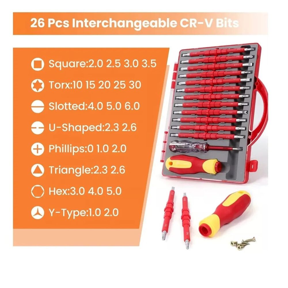 Juego De Destornilladores 26 En 1, Juego De Electricista, image number 0.0