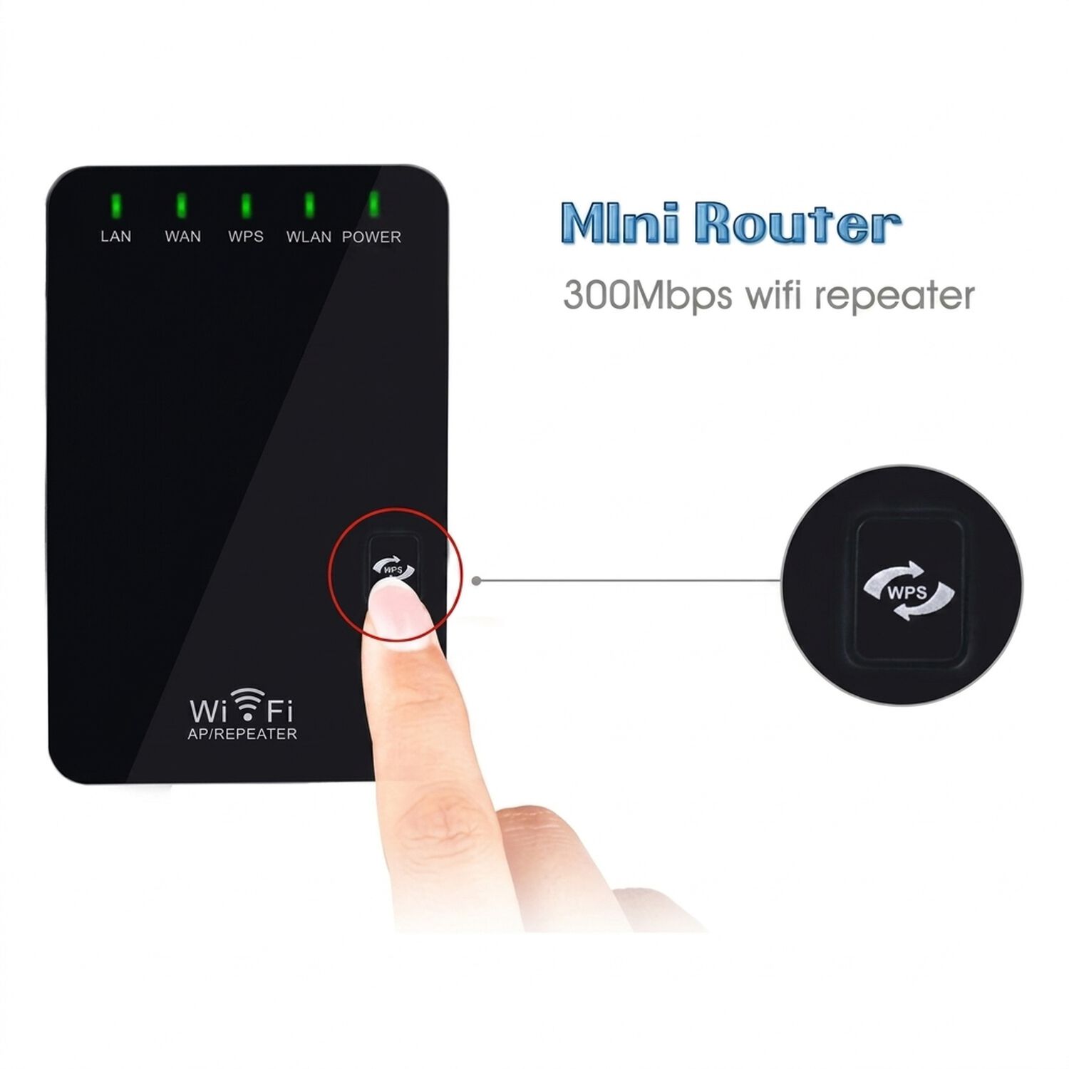 Repetidor Amplificador Wifi 300 Mbps Inal&aacute;mbrico Mini Router image number 5.0