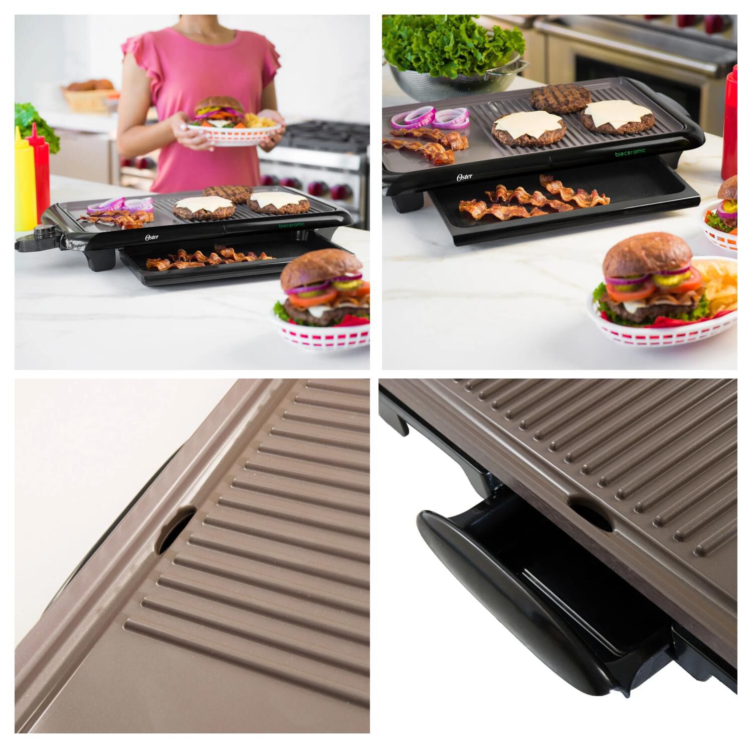 Parrilla Electrica Plancha Bioceramic 1450w Ckstgr5085 Oster image number 2.0
