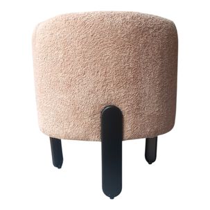 Pouf Redondo Palo Rosa 3 Patas 40 40 X 45 De Alto