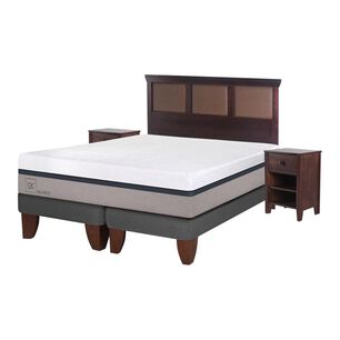 Cama Europea Cic Balance / 2 Plazas / Base Dividida + Set De Maderas