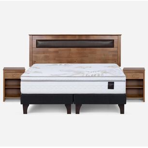 Cama Europea Rosen Art 4 / King / Base Dividida  + Set Maderas Ferrara