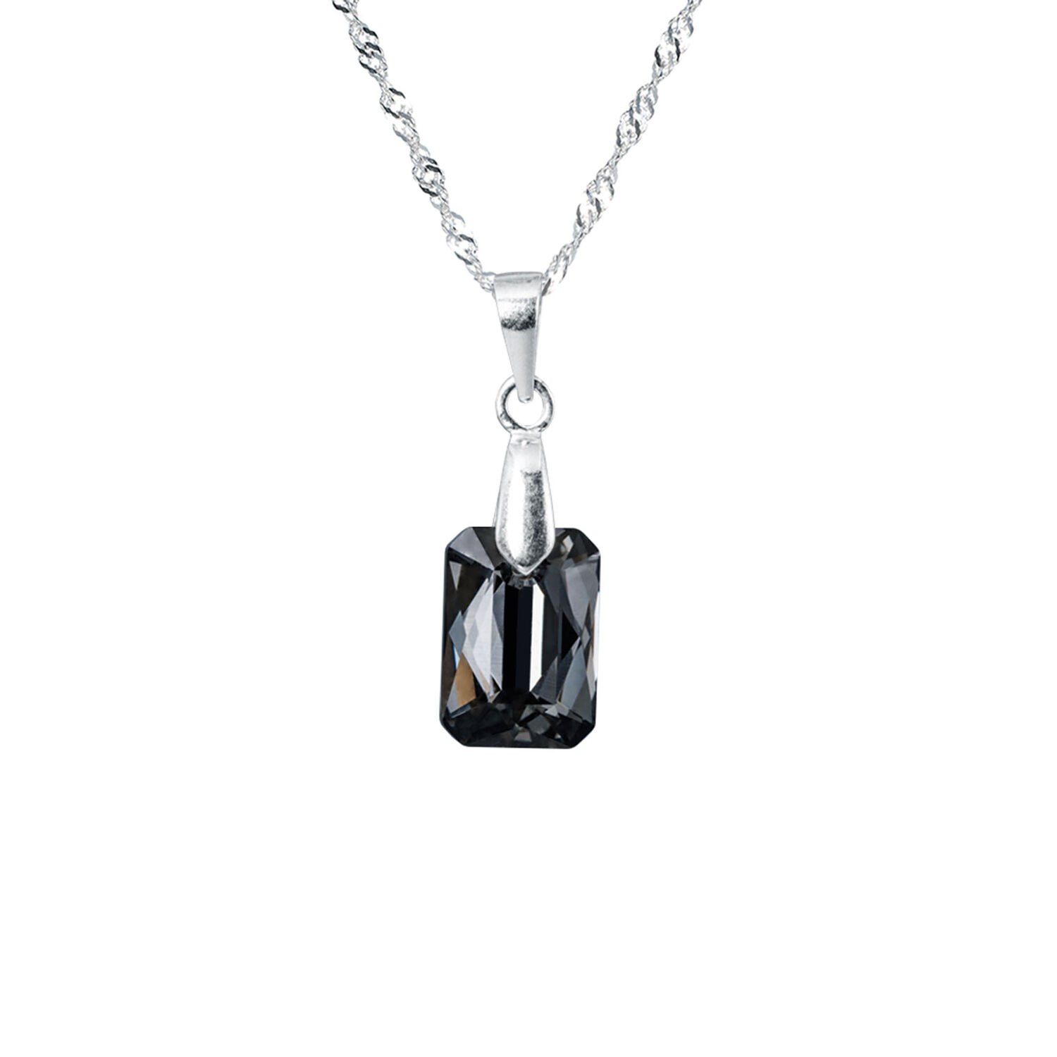 Collar Estefan&iacute;a Cristal Genuino Silver Night image number 0.0