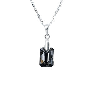 Collar Estefan&iacute;a Cristal Genuino Silver Night