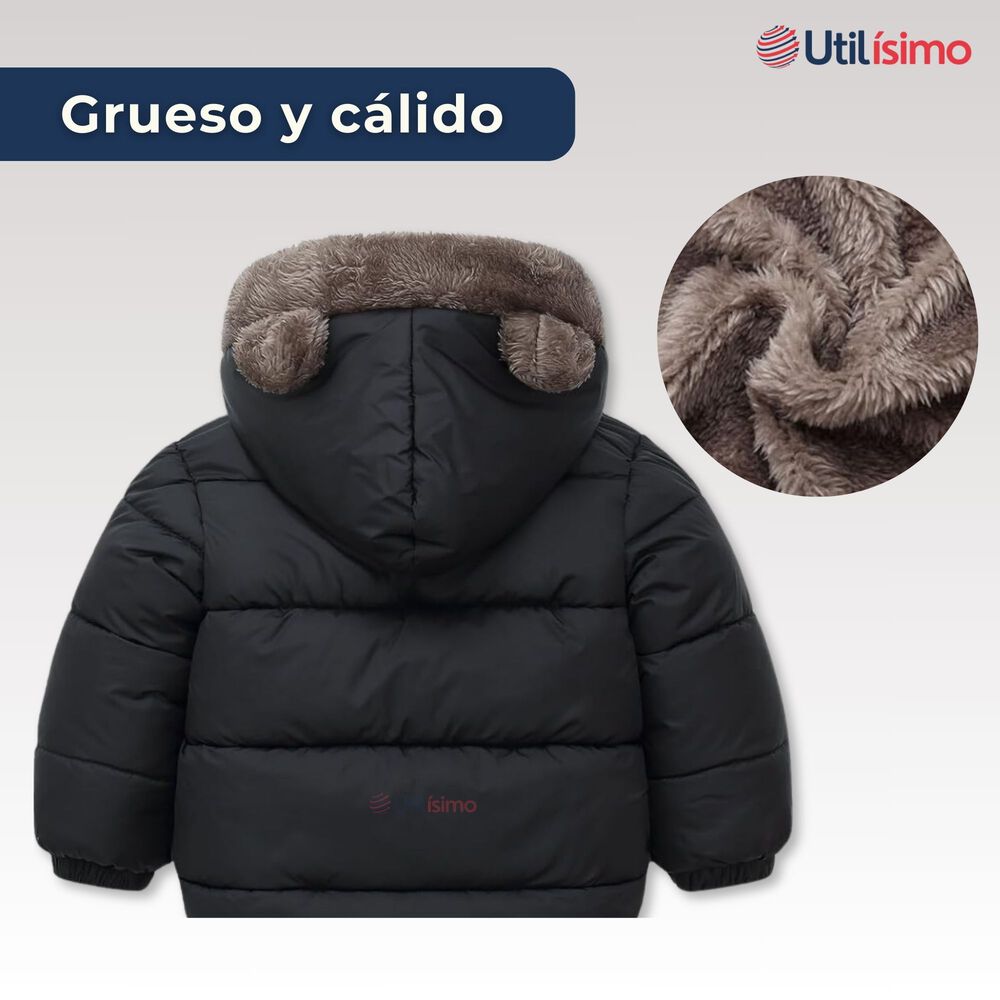 Parka Con Capucha Manga Larga Unicolor Ni&ntilde;o Y Ni&ntilde;a Jump Kids Black image number 4.0