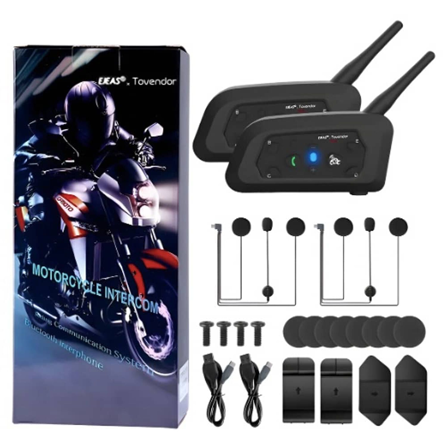 Intercomunicador V6pro Para Casco De Motocicleta, 2 Unidades image number 0.0
