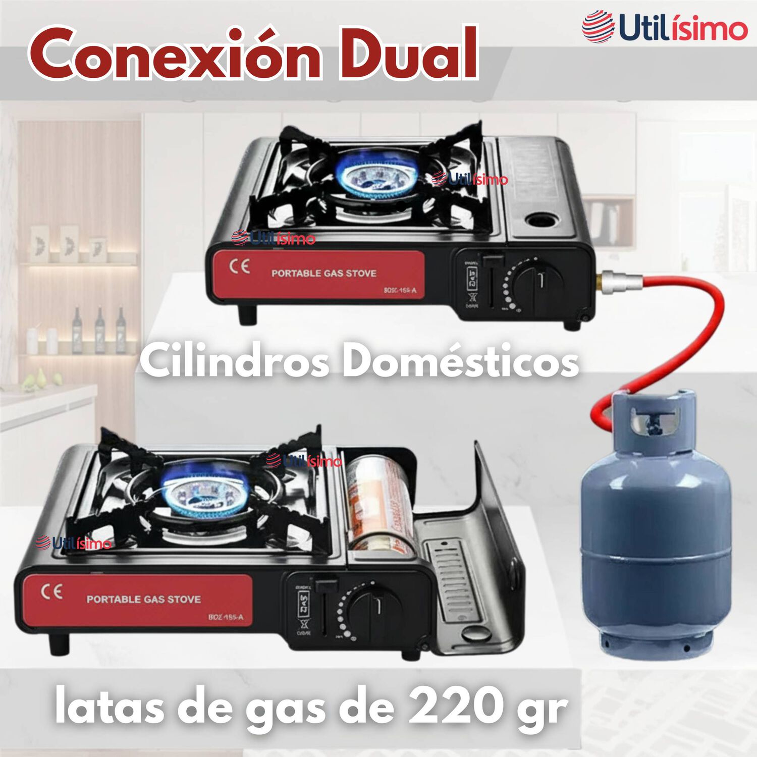 Cocina Port&aacute;til Cocinilla Camping + Kit De Instalaci&oacute;n Y Lata De Gas image number 4.0