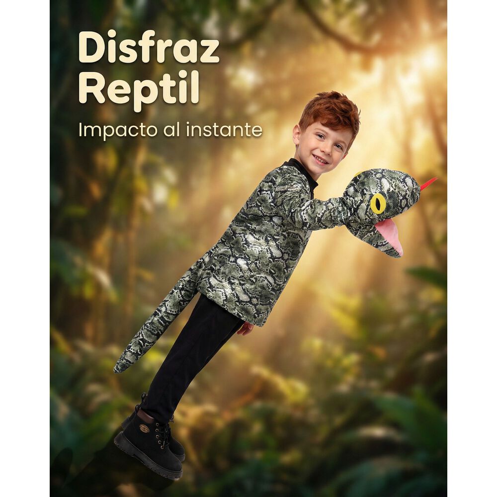 Disfraz Anaconda Infantil Tipo Capa Con Cabeza De Serpiente, Para Fiestas Y Cosplay image number 7.0