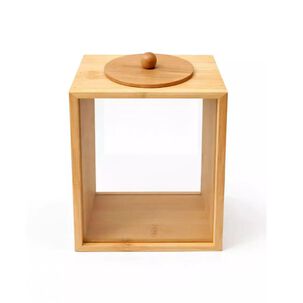 Contenedor Organizador De Cocina Acr&iacute;lico Y Bamb&uacute; 1.3 Litros