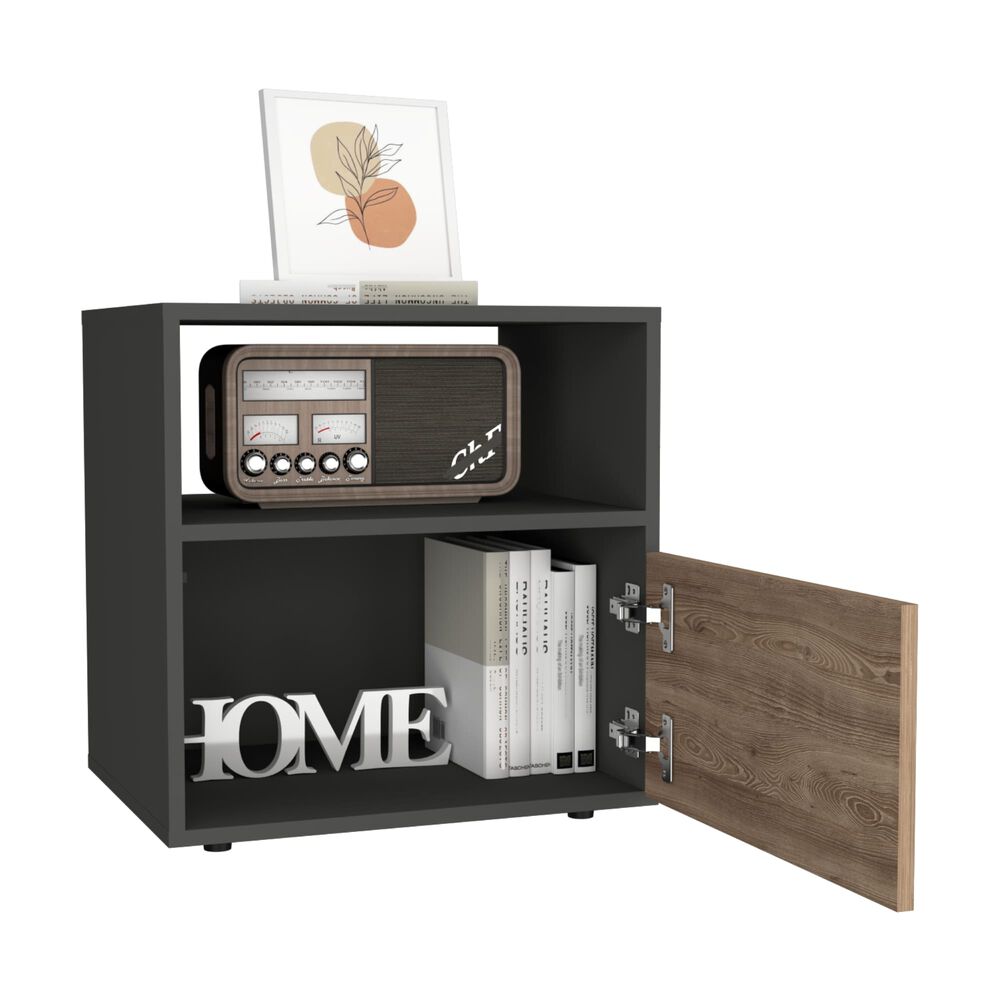 Velador 1 Cajon Melamina 52x50x40 Cm Café image number 1.0