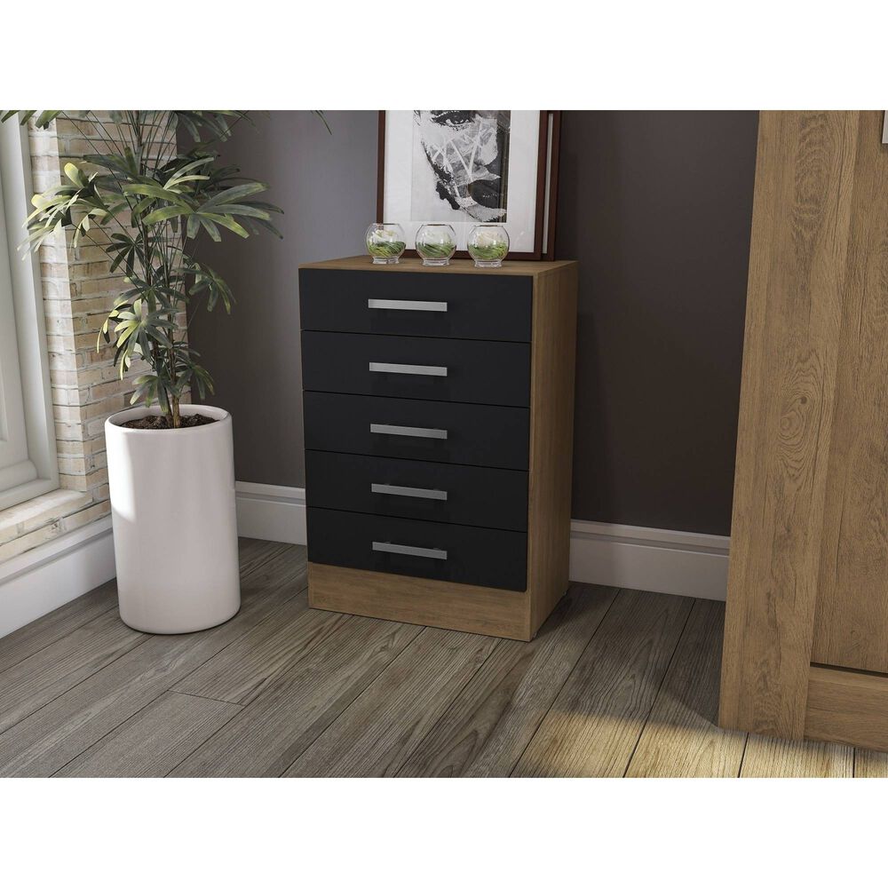 C&oacute;moda Yardas Carla Negro / Angel&iacute;n 5 Cajones image number 2.0