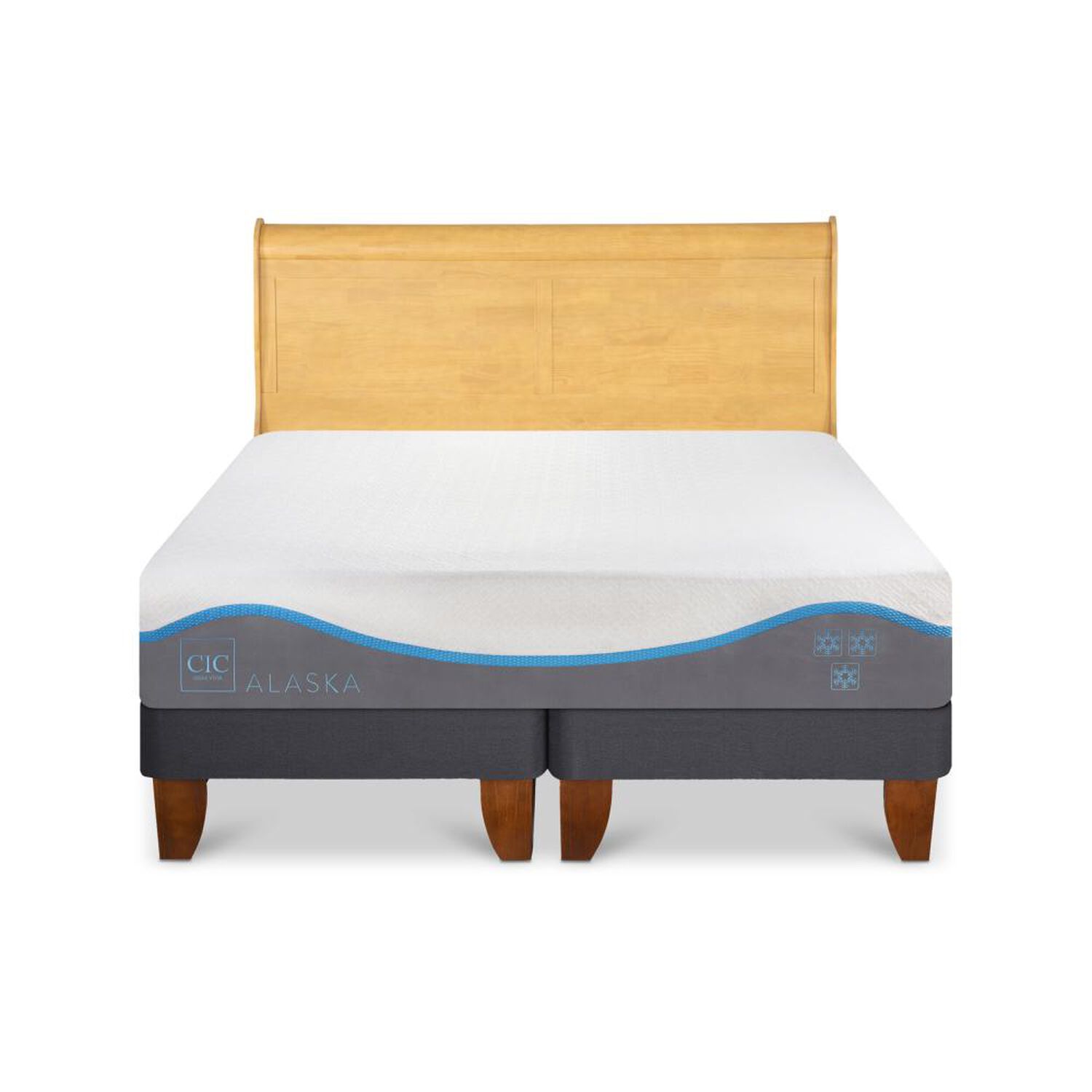 Cama Europea Cic Alaska / 2 Plazas / Base Dividida + Respaldo image number 0.0