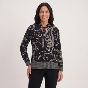 Blusa Manga Larga Cuello V Mujer Lorenzo Di Pontti