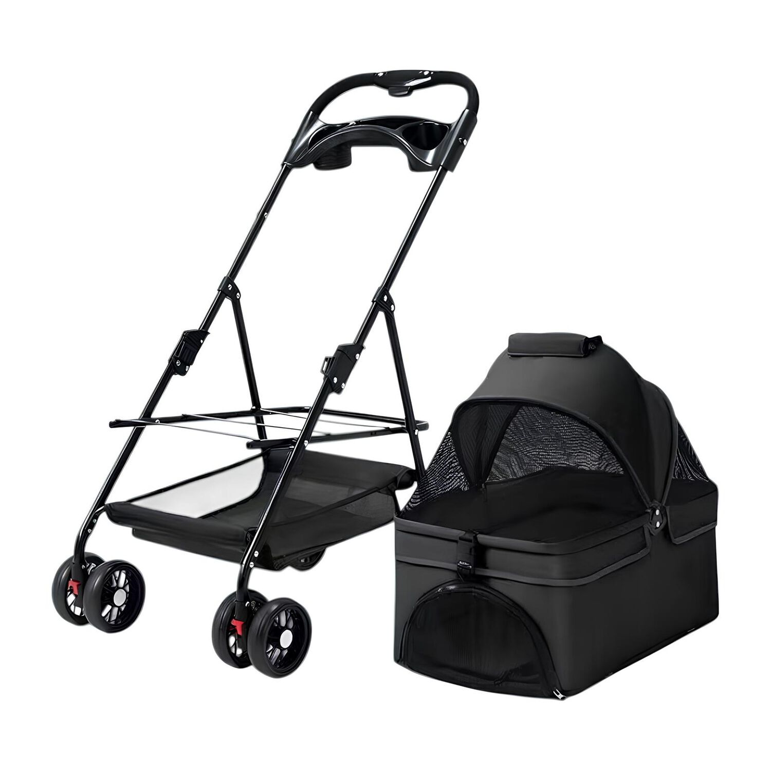 Coche Para Mascotas Perros Gatos 2 En 1 Lubabycas Negro image number 8.0