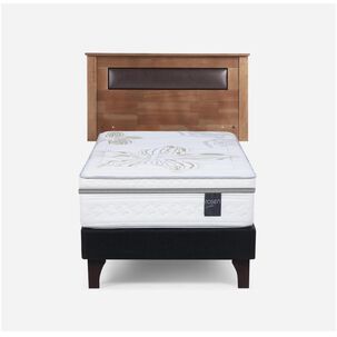 Cama Europea Rosen Art 4 / 1.5 Plazas / Base Normal  + Respaldo Ferrara