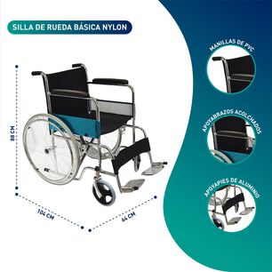Silla De Ruedas Est&aacute;ndar Asiento Nylon