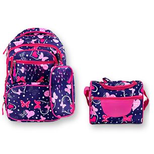 Pack Mochila Lonchera Estuche 45cm Juvenil Escolar Butterflies