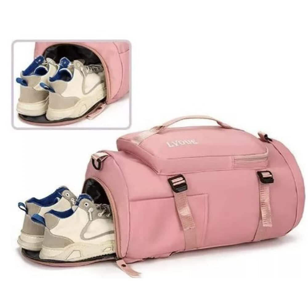 Bolso De Viaje Impermeable Mochila Multiusos Hombro Gimnasio Rosa image number 2.0