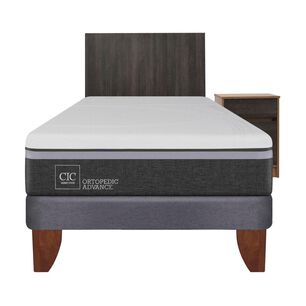 Cama Europea Cic Ortopedic Advance / 1.5 Plazas / Base Normal + Set de Maderas Espresso