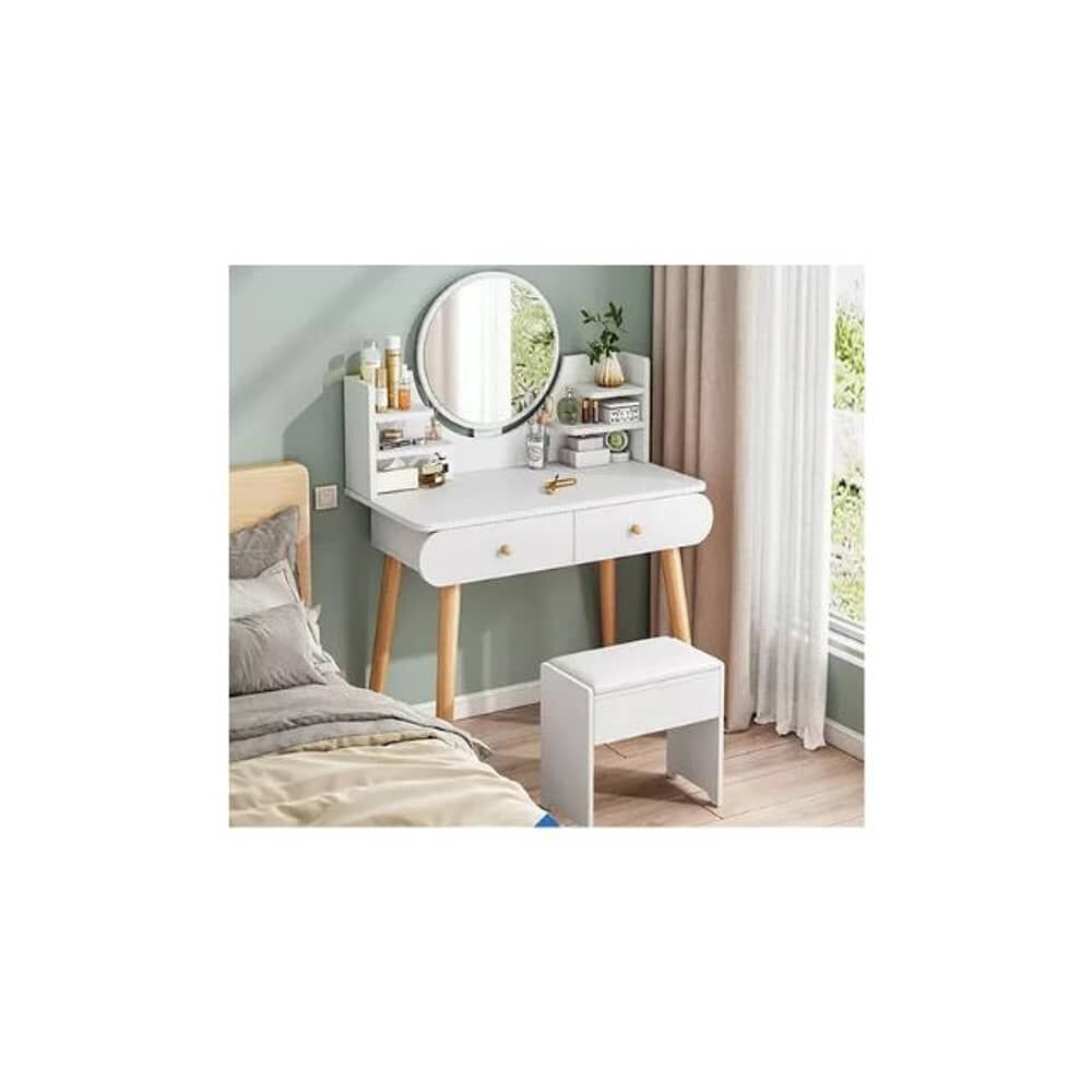 Mesa De Noche Maquillador Escritorio 2 Cajones Espejo Touch image number 2.0