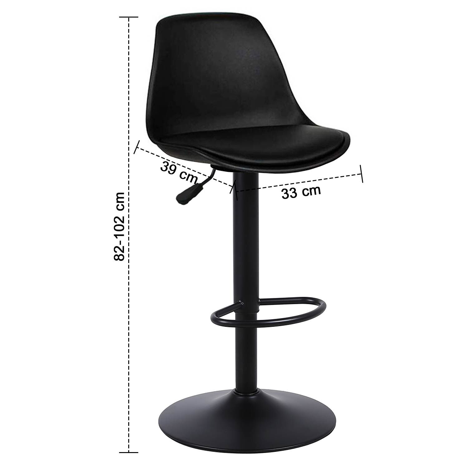 Pack 2 Silla Alta Bar Orlando T - All Black image number 2.0