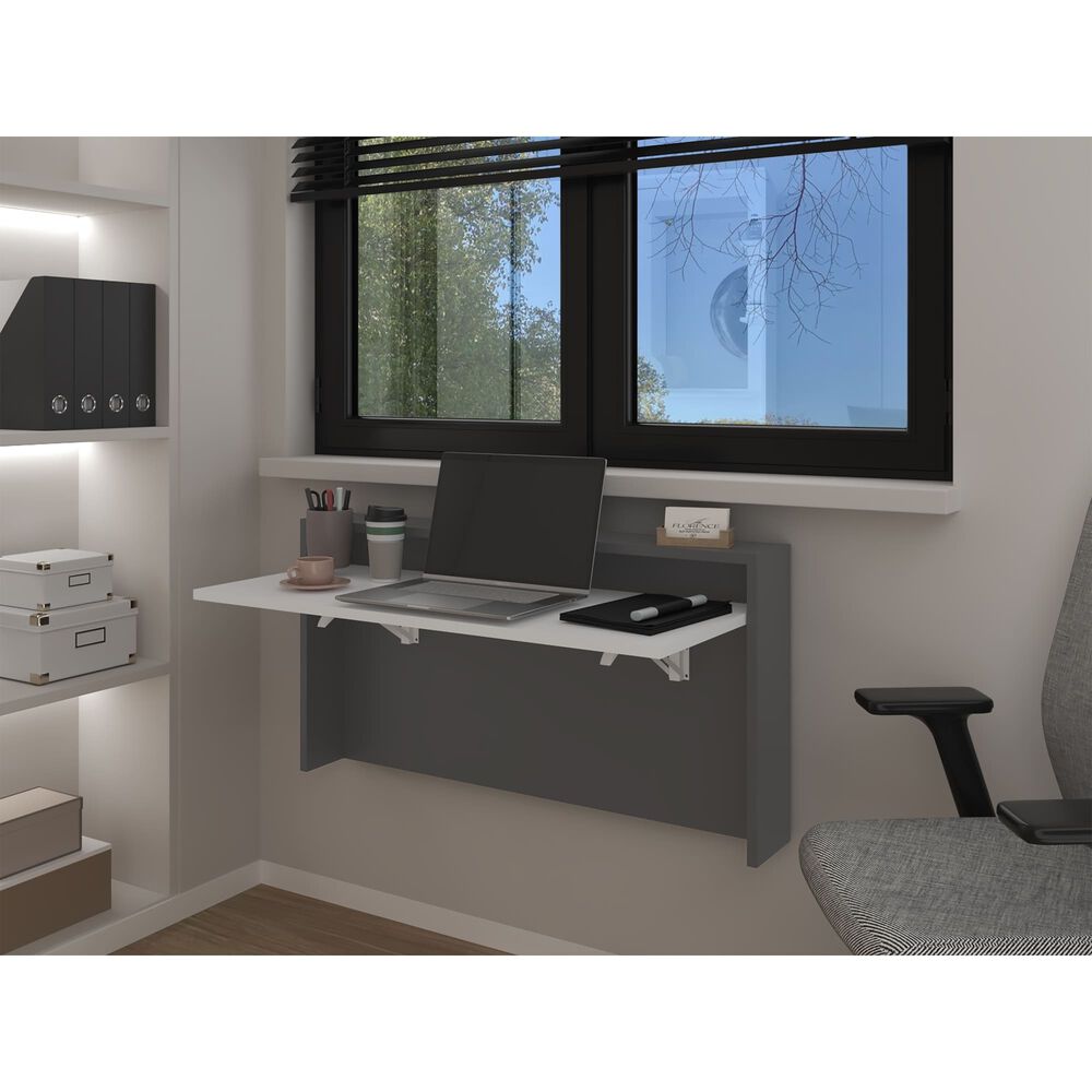 Escritorio Abatible De Pared Fm-040b Blanco Y Plomo image number 5.0