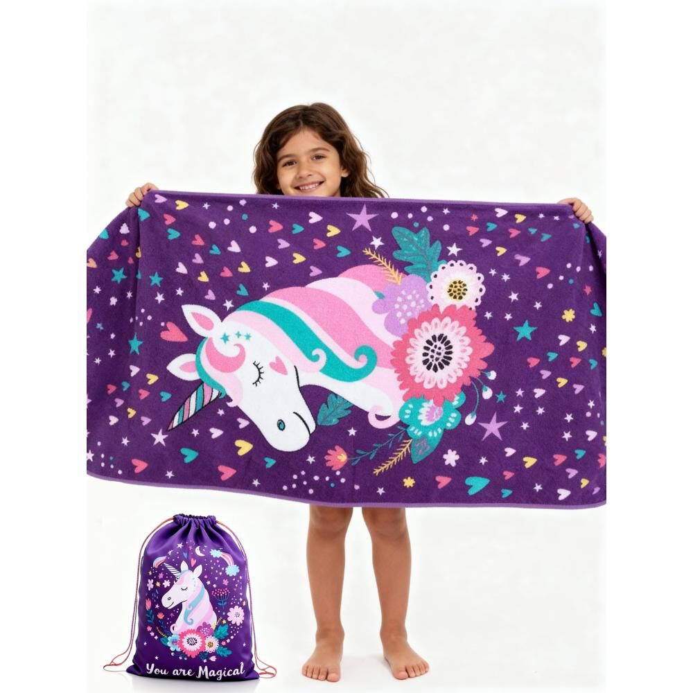 Toalla De Playa Con Bolso Casaideal Kids Dreams / 70 X 140 Cm image number 2.0