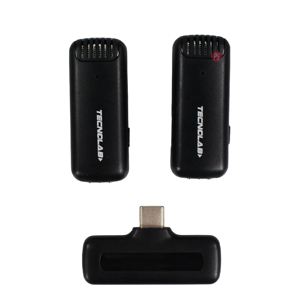 Micr&oacute;fonos Lavalier Dual Inal&aacute;mbricos Tipo C Hd 25mts - Ps image number 1.0