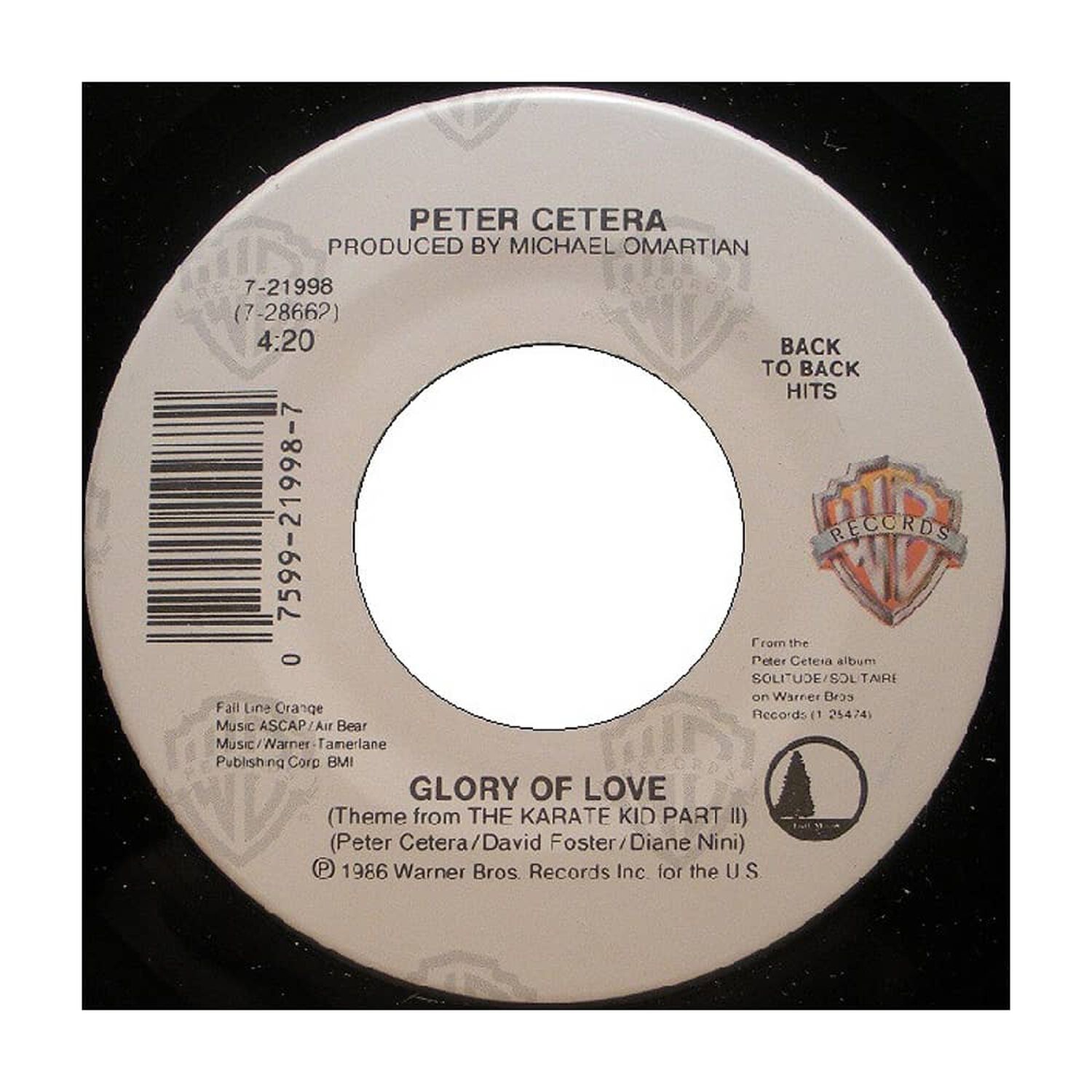 Peter Cetera Ft. Amy Grant - The Next Time I Fall/glory Of Love | 7" Single Vinilo Usado image number 3.0