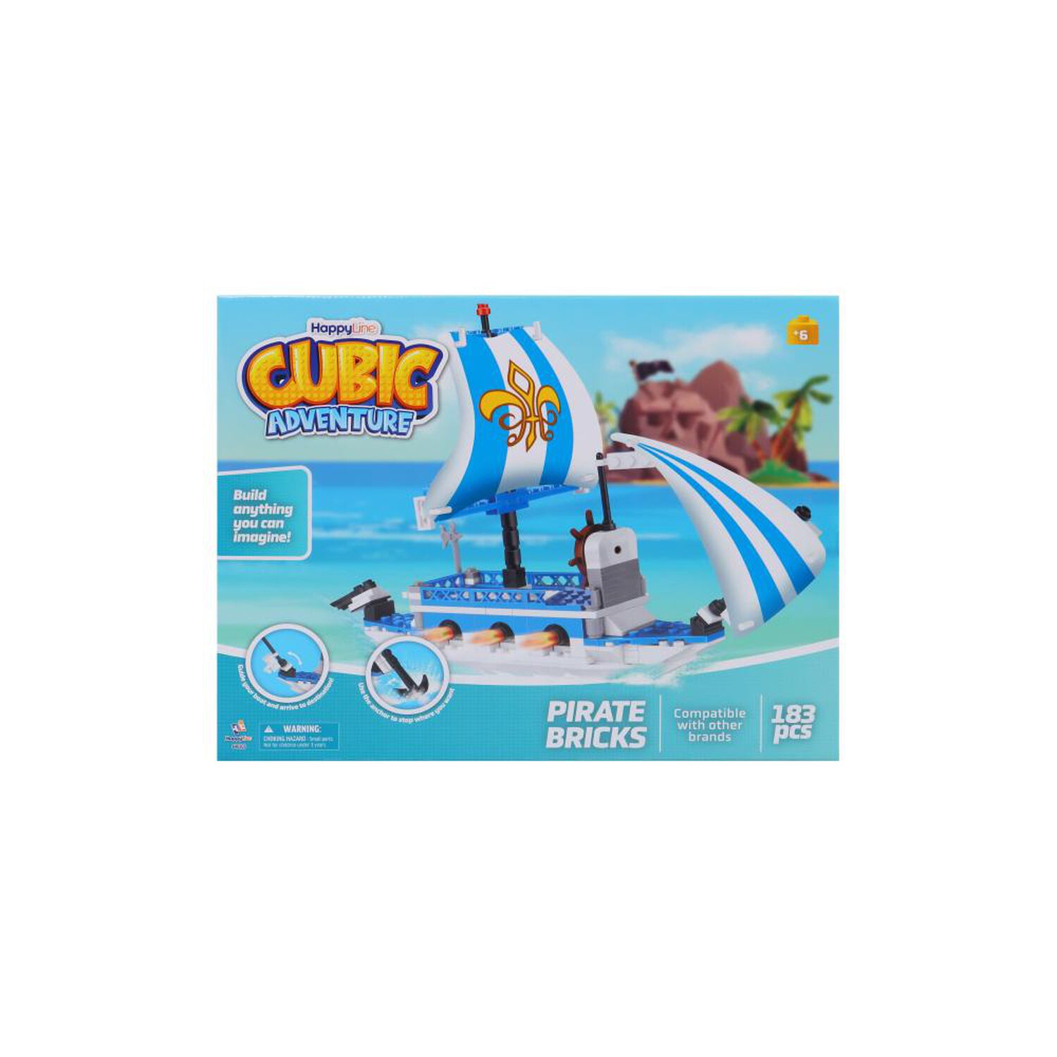 Bloques 183 Pzas - Barco Pirata Happy Line image number 0.0