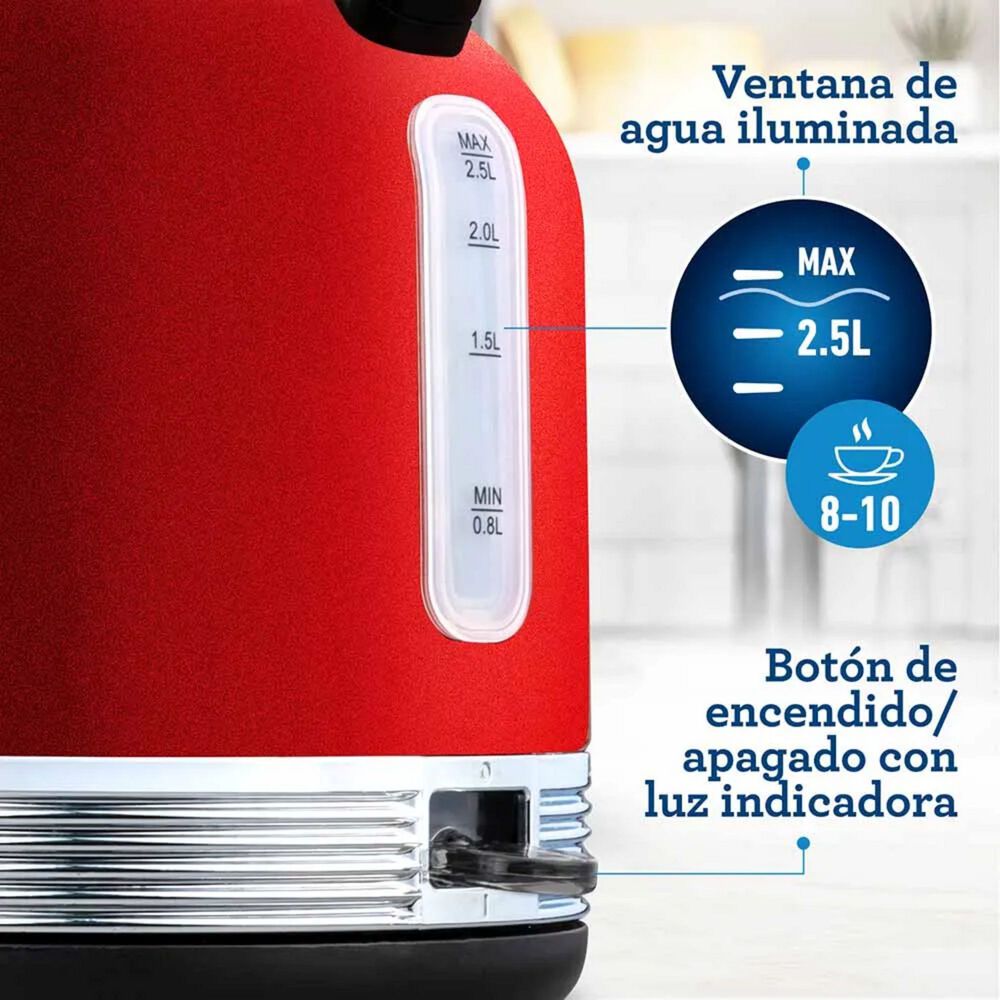 Hervidor Oster Rojo 2,5l Tipo Tetera Con Term&oacute;metro Acero image number 8.0