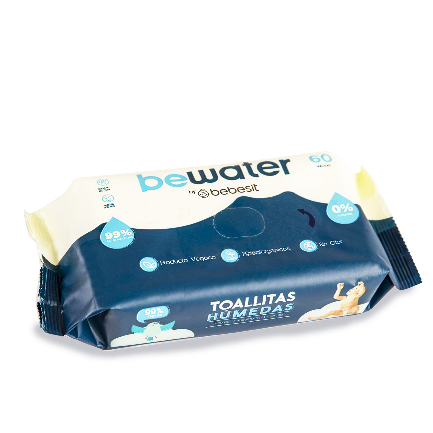 Wipes Toallas H&uacute;medas Bewater Bebesit - Caja 12x60 Unidades image number 4.0