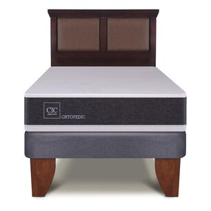 Cama Europea Cic New Ortopedic / 1.5 Plazas / Base Normal + Respaldo