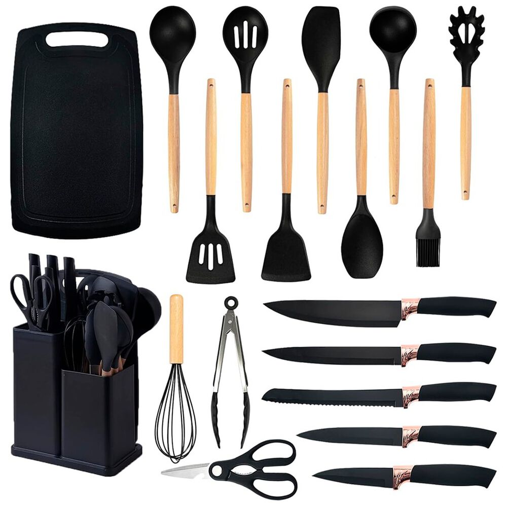 Set De 19 Utensilios De Cocina Mango De Madera image number 1.0