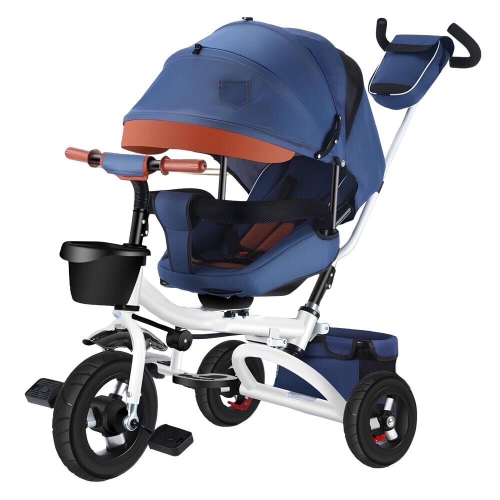 Triciclo Reversible Y Plegable Con Accesorios Azul Lubabycas image number 8.0