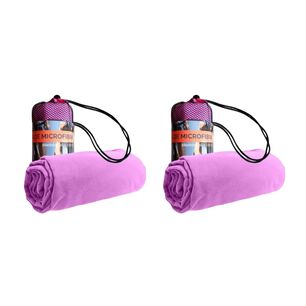 Pack 2 Toallas Microfibra Suede Morada