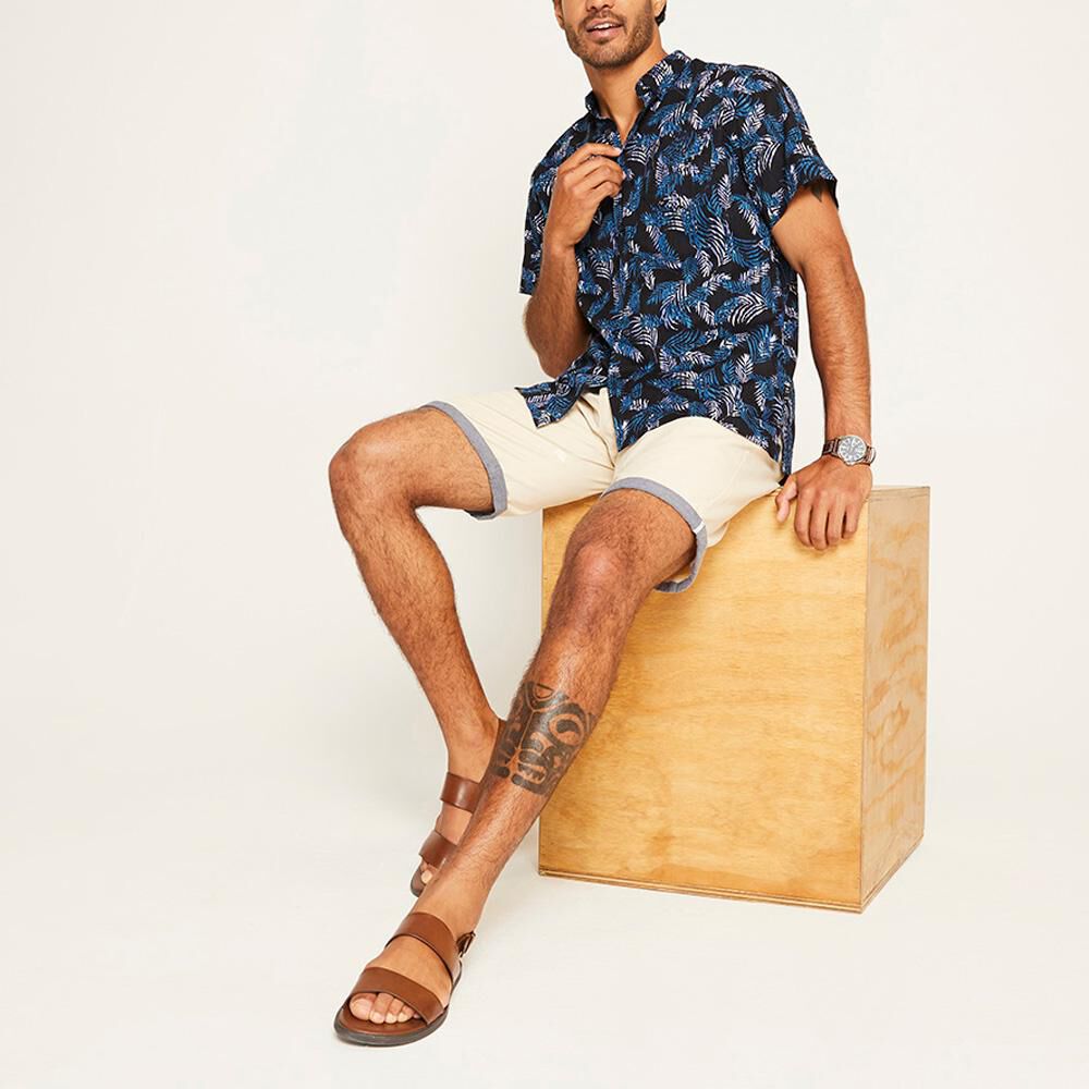 Camisa Manga Corta Hombre Az Black image number 1.0