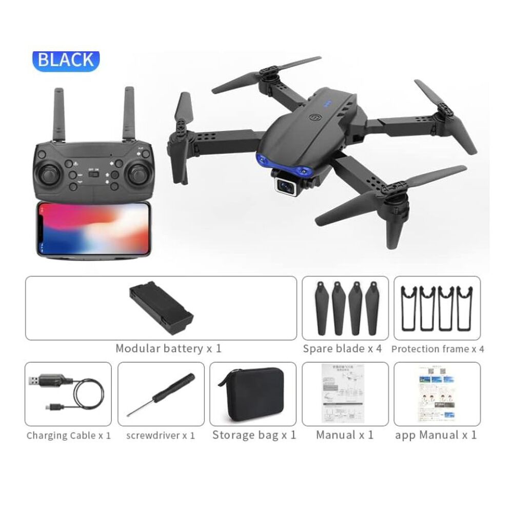 Dron Con C&aacute;mara Para Principiantes Y Adultos Negro image number 1.0