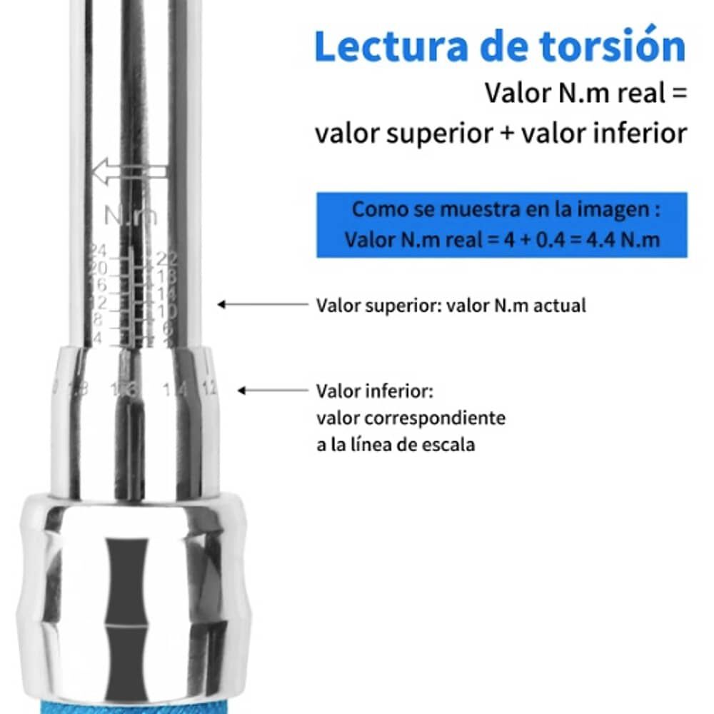 Llave De Torque Profesional, 1/4, 2-24nm, 25piezas image number 4.0