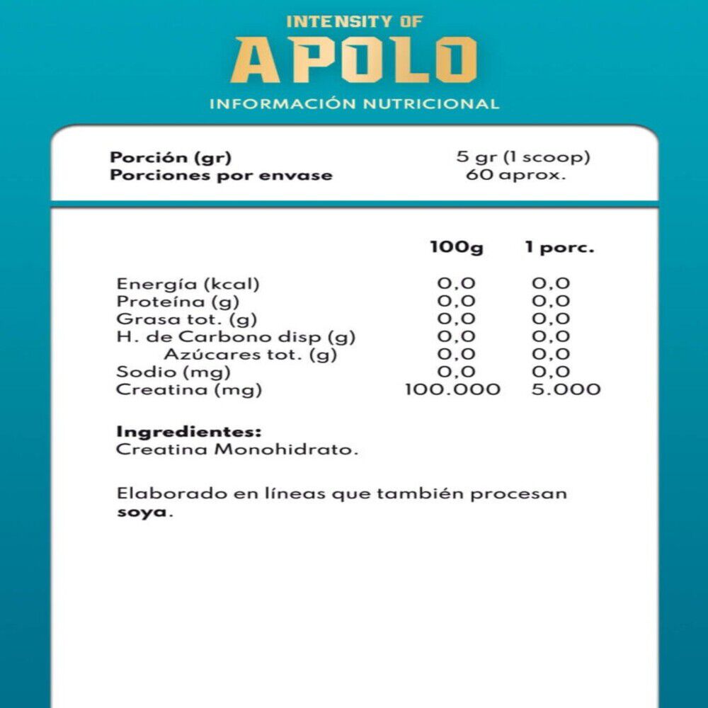 Proteina Zeus Complex 1kg (sabor Chocolate) + Creatina Apolo 300g + Minibottle image number 4.0
