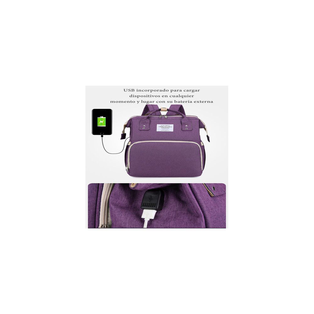 Mochila Maternal 3 En 1 Con Cunita Lubabycas Negra image number 4.0