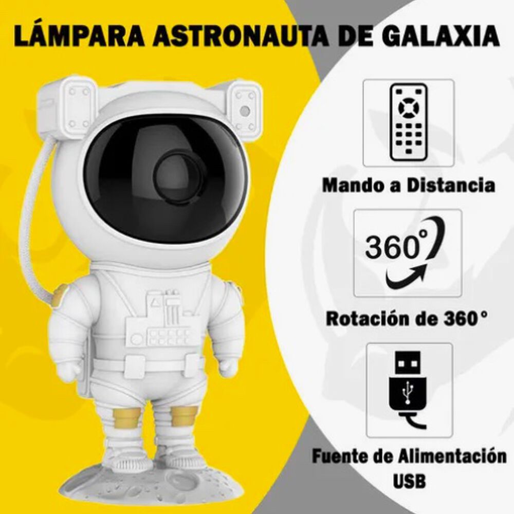 Lampara Proyector Luz Led Rgb Astronauta De Galaxia image number 3.0