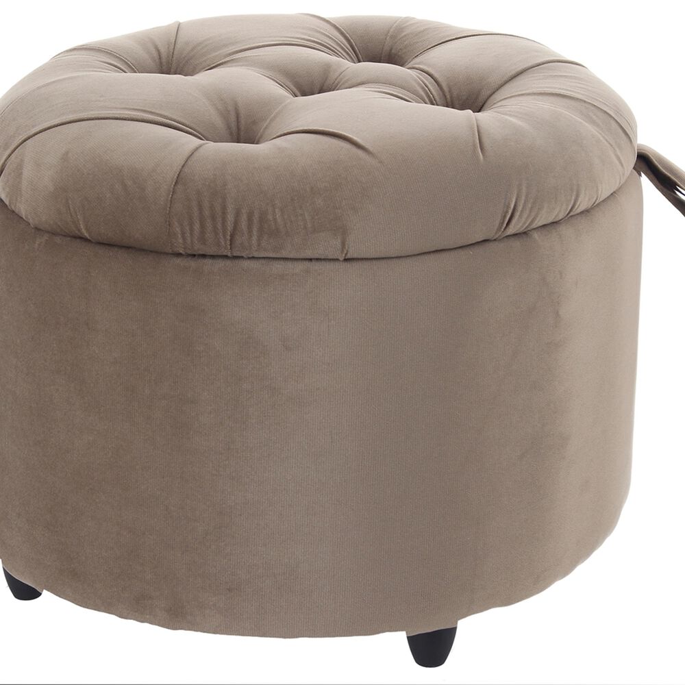 Pouf Baúl Zoe Cafe Felpa 60x60x50 Cm image number 0.0